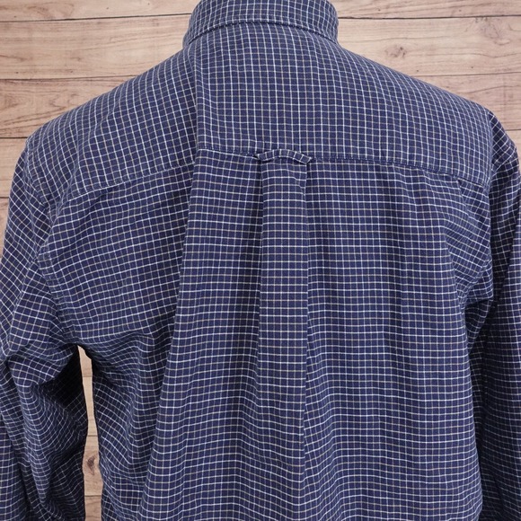 ROUNDTREE & YORKE OXFORD BLUE CHECK BUTTON DOWN SHIRT MENS SZ M MEDIUM - Picture 5 of 7